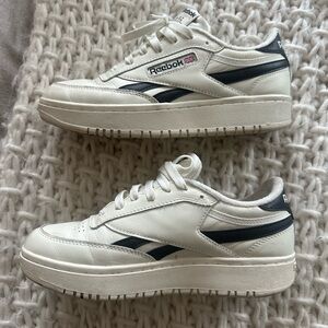 Reebok Classic White and Black Leather Shoes
